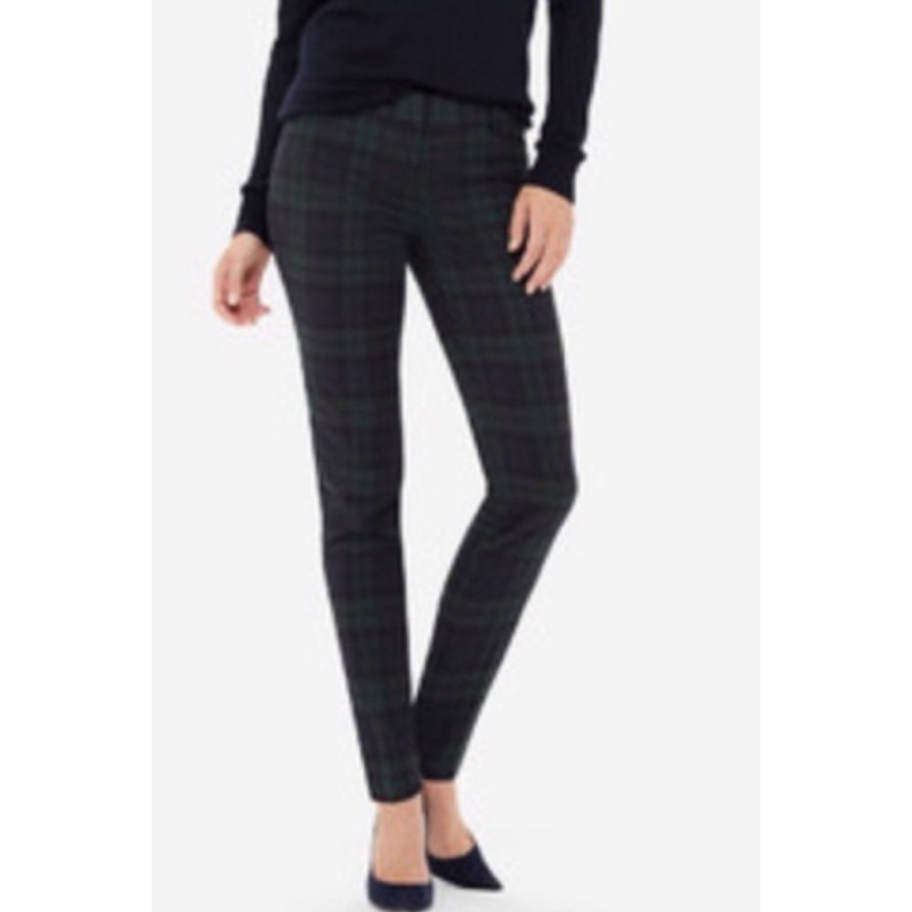 Plaid Skinny Ankle Pants